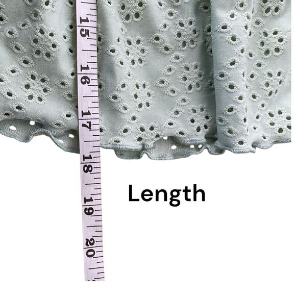 Urban Romantics Surf Gypsy Boho Blue Eyelet Blouse Women's Size L 175 - Picture 8 of 8